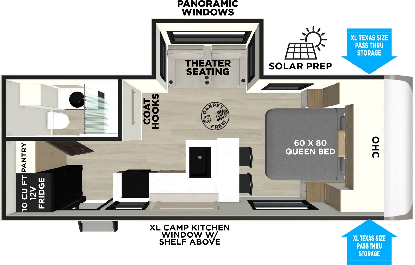 Heritage Glen Travel Trailers 21RBHL Floorplan